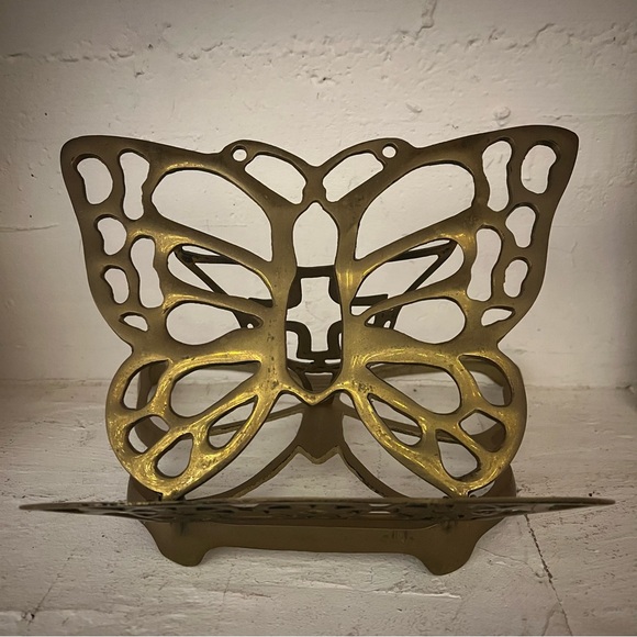 Vintage FRITZ BRASS Butterfly book holder - Picture 3 of 11